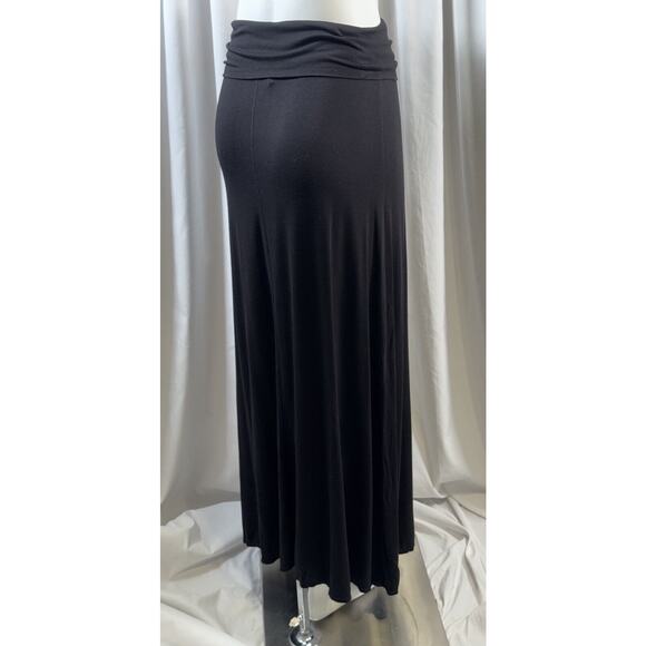 Max Studio Fold Over Waist Maxi Jersey Skirt, Black, Sz: M, 73-20 - Picture 13 of 16